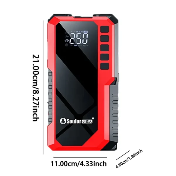Portable Car Jump Starter with Air Compressor, 5000A 12V Gasoline & Diesel Engine Battery Enhancer, Fast Charging USB Output Jump Box for Car Battery - Image 2